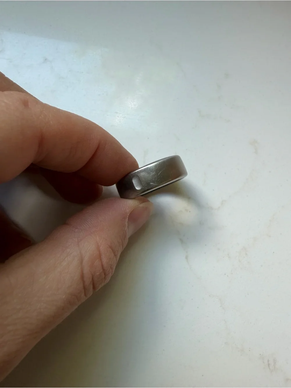 Oura Ring Gen 3 Horizon Titanium, Brushed Silver, size 8 June 2025